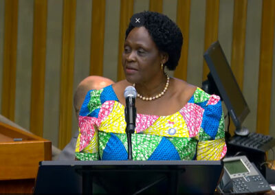 Beatrice Atim Odwong Anywar, Uganda's Minister of State for Environment, and Member of Global Leaders Group on Antimicrobial Resistance (AMR)