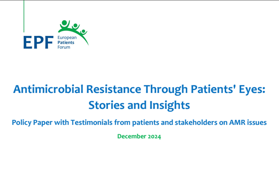 EU-JAMRAI 2 collaborates in the EPF Policy paper “Antimicrobial Resistance Through Patients’ Eyes: Stories and Insights”